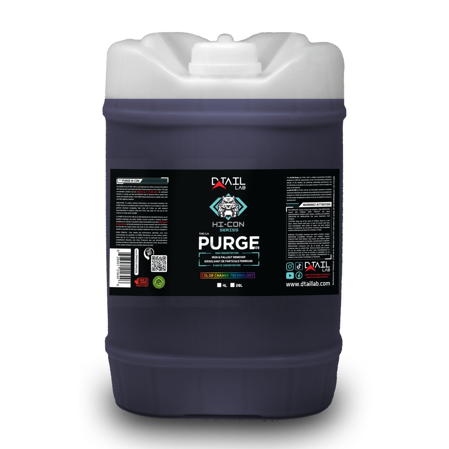 PURGE pH Neutral Iron and Fallout Remover - HI-Con Series - PAINT DECONTAMINATION - D-Tail Lab